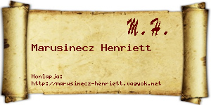 Marusinecz Henriett névjegykártya